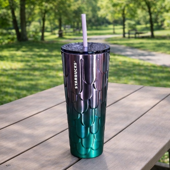 Starbucks Other - Starbucks Purple Twilight Ombre Mermaid Scale Tumbler 24oz Stainless Steel
